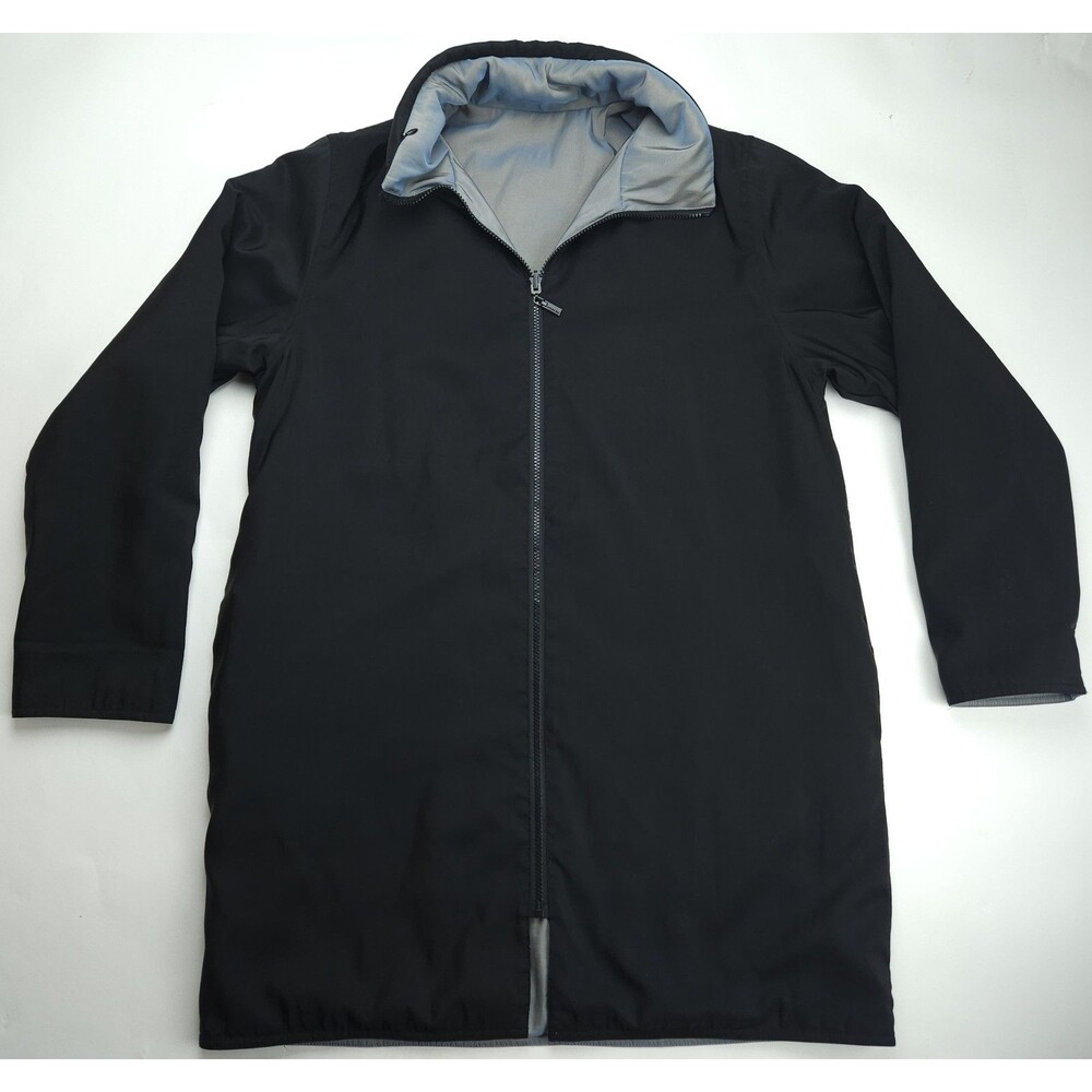 Small Mycra Pac Now Womens Reversible No Hood Travel Coat Black & Iridescent